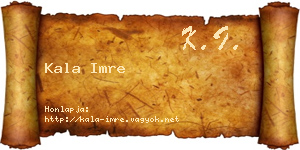Kala Imre névjegykártya